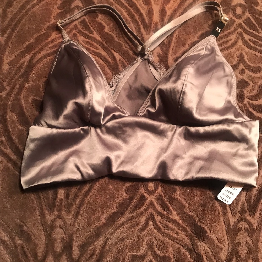 Victoria Secret tan satin bralette